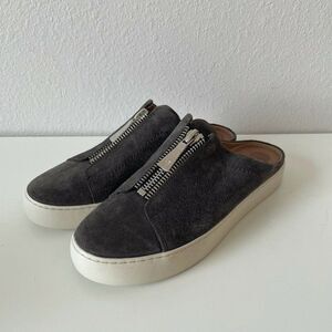 Frye Gray Suede Slip-On Loafers